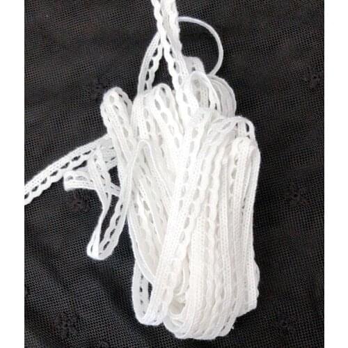 10 Meters Apparel Sewing Fabric DIY White Cotton Lace Trim Cotton Crocheted Lace Fabric Ribbon Handmade Accessories Craft 7mm
