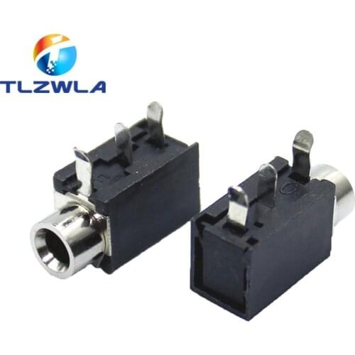 10Pcs PCB Mount PJ-316 3.5mm Female Jack 3 Pin Socket Headphone Jack Audio Video Terminals Connector DIP-3 PJ316 3.5 mm Black