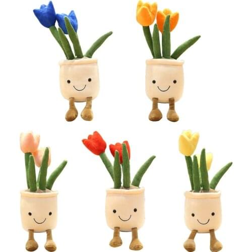 14 inch Succulents Potted Plush Toy Birthday Party Decoration Interactive Soft Realistic Plant Doll Simulation Doll Toy