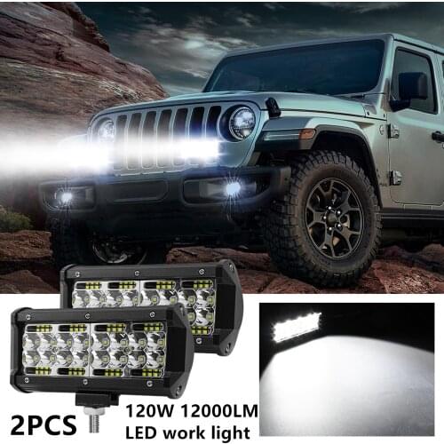 2PCS 4-Row LED Bar Offroad Spot Flood Combo LED Light Bar/Work Light for Truck Car SUV 4WD 4x4 Boat ATV Barra LED Headlights