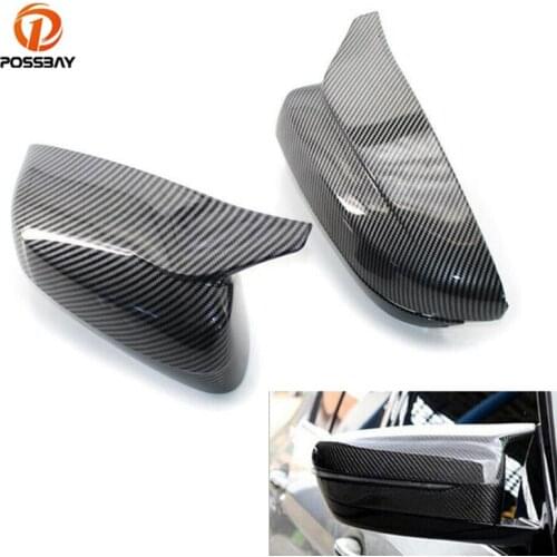 2Pcs Car Rearview Mirror Covers Carbon Fiber Look Side Mirror Caps Replacement Parts for BMW 5 Series G30 G31 G38 G20 2017-2021