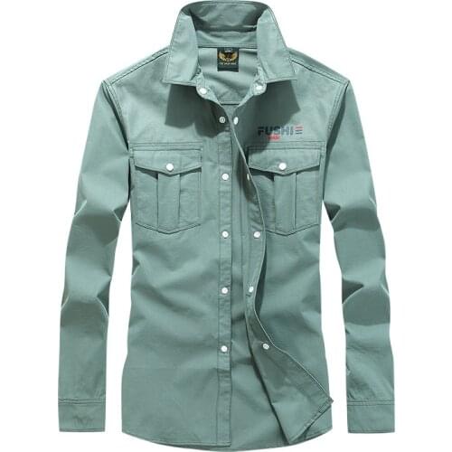 2021 New Spring Autumn Shirt Men Casual Single Breasted Long Sleeves Button Up Shirt Outdoor Military Men Shirt Large Size M-4XL