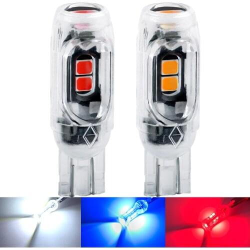 2X W5W T10 LED Bulb 5SMD Canbus 168 194 6000K 12V White Car Interior Dome Map Light Clearance Lights Acrylic transparent ASLENT