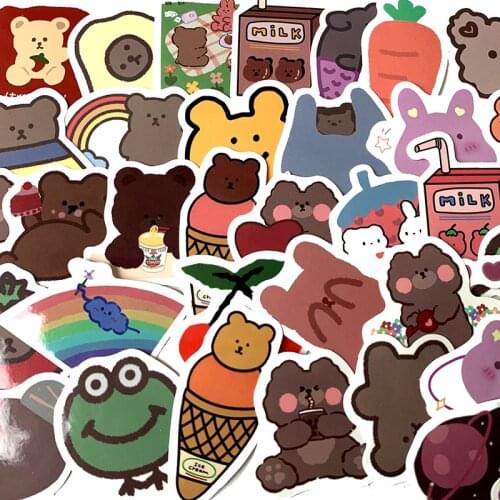 37Pcs/lot Cute cartoon ins style 2021 Stickers Decal For Snowboard Laptop Luggage Car Fridge DIY Styling Vinyl Home Decor