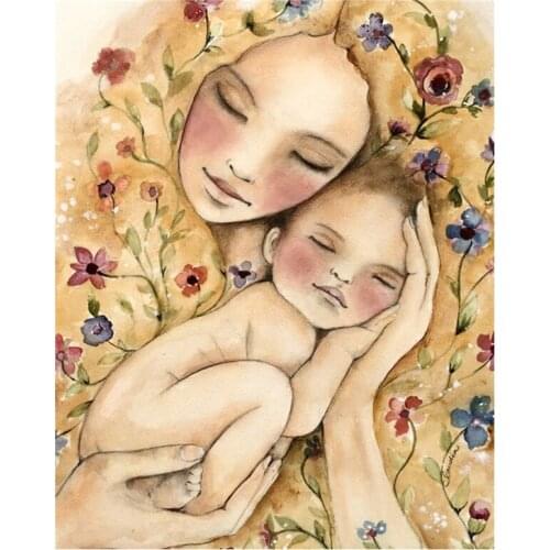 3D Full Square Diamond painting Round,Mother and baby,mosaic Diamond Embroidery Sale Home decoration rhinestones pictures