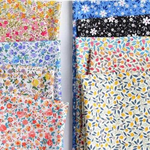50*150cm Pure Cotton Poplin Floral Fabric Sewing Quilting Fabrics Basic Quality For Patchwork Needlework DIY Handmade Cloth Bag