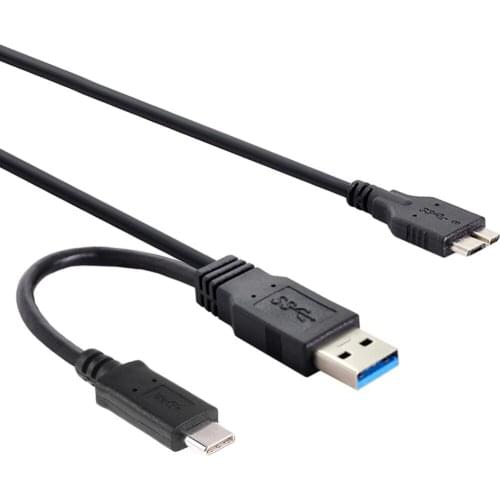 NGFF USB 3.0 Target Data Combo USB-C USB 3.1 Type-C & USB3.0 Type-A Host to Micro Cable for Disk