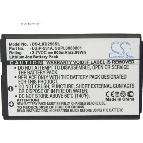 Cameron Sino 800mAh Battery LGIP-531A for LG KU250,KX186,KX190,KX191,KX197,KX216,KX218,KX300,T385,T500, For T-Mobile A170,A180