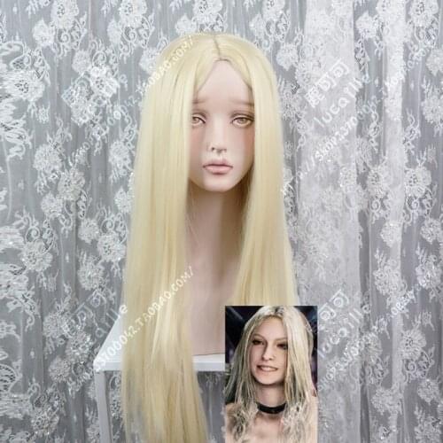 Anime Devil Can Cry 5 Trish Milk Gold Cosplay Costume Hair Wig Short Game Heat Resistant Wigs + Wig Cap
