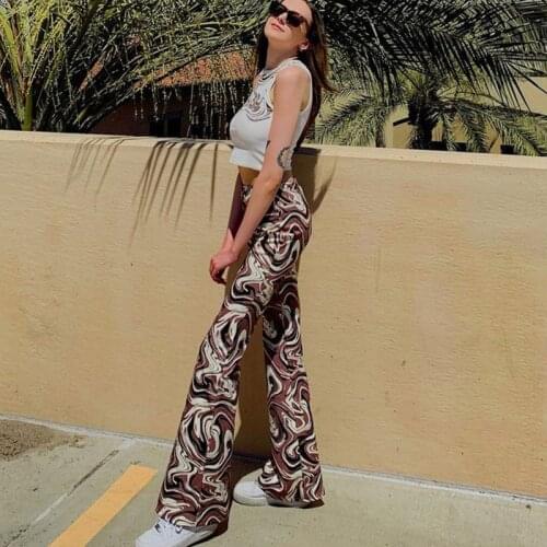 High street fashion y2k ripple Tie dye cargo pants harajuku high waist Thin winter vintage Casual trouser suits Womens pants