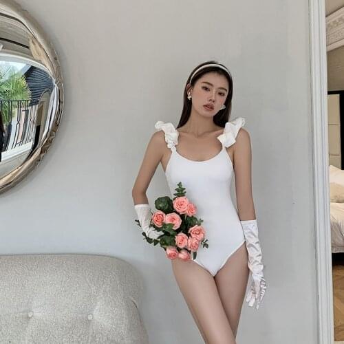 One Piece Swimsuit Women 2021 Bikini Set Push Up Whole Wedding Dress Sanya P O Solid Color Slim Beach Polyester Sierra Surfer