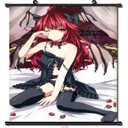 Coscase Anime TouHou Project the Embodiment of Scarlet Little Devil Koakuma Home Decor Wall Scroll Poster Decorative Pictures