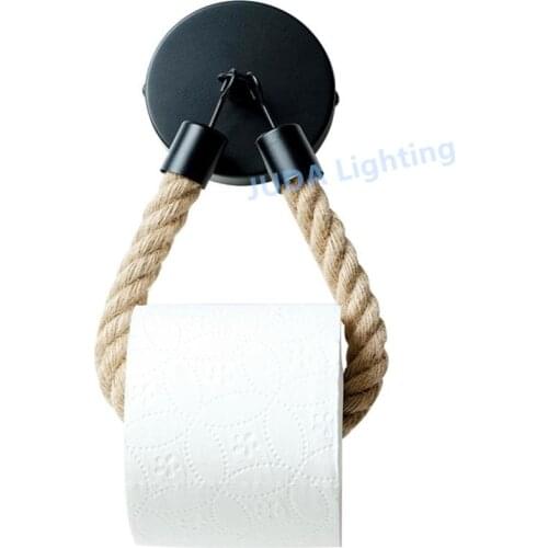 Hotel Roll Paper Holder Vintage Towel Hanging Rope Toilet Paper Holder Wall Mount Toilet Paper Holder for Home Bathroom Decor