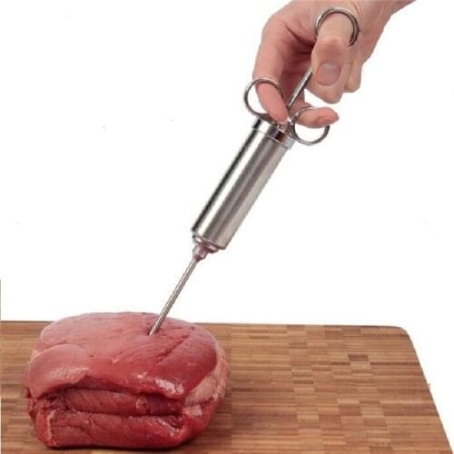 2019 Heavy Duty Meat Injector 304 Stainless Steel - 2 Oz Seasoning Injector - Marinade Injector Syringe Includes 2 Needles