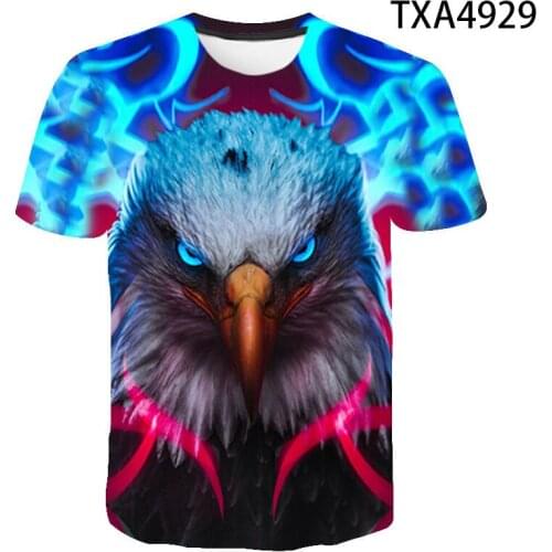 Summer New Eagle Streetwear Fashion T-shirt Boy Girl Kids 3D Printed Casual Short Sleeve Men Women Children Cotton Tops Tee