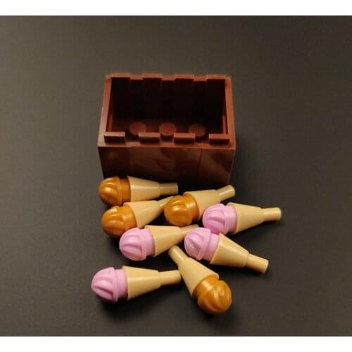 City Food Accessories Toys For Children Building Blocks 8pcs Ice Cream Model Toys DIY Kids Gifts Friends Bricks Parts Cities Set