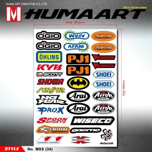 HUMAART Dirt Bike Sticker Motocross Racing Decal Helmet Motorcycle Graphic Universal Logo For Motorbike Motorcycle Automotive
