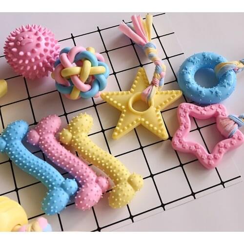 Pet Toys Dog Ball Pet Tooth Cleaning Chewing Rubber Dog Toys for Small Dogs Rubber Dog Toy Pet Teething Dog Chew Toys