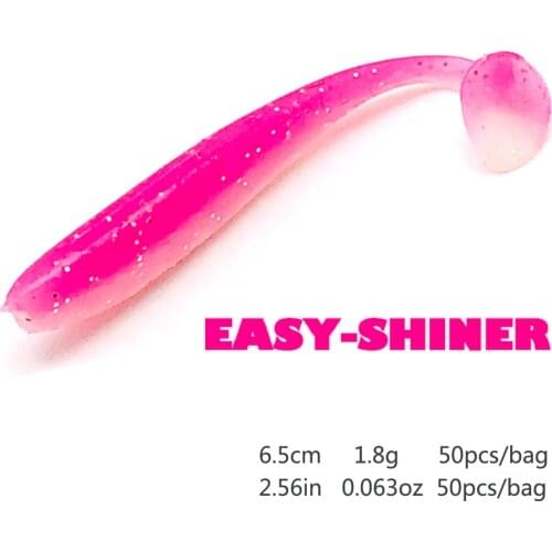 Carp/Artificial/Silicone/Soft Bait Wobbler For Trolling Bass-Lures Jigging Tail Shad Easy Shiner 65mm 1.8g Fishing Lure 50pcs