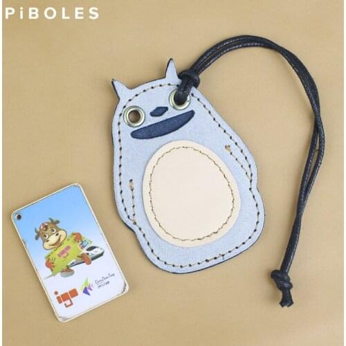 Handmade Crazy Horse Leather Housekeeper Key Holder Cute Genuine Leather Door Key Access Entrance Guard Card Protecter Lanyard