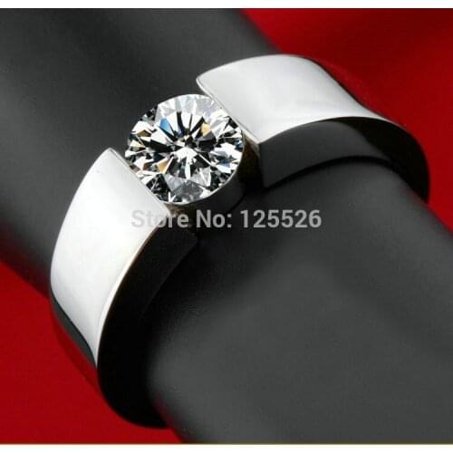 Wholesale Choucong Wieck Solitaire Style Men Birthstone 925 Sterling Silver Wedding Band Ring Size 7-11 Free shipping