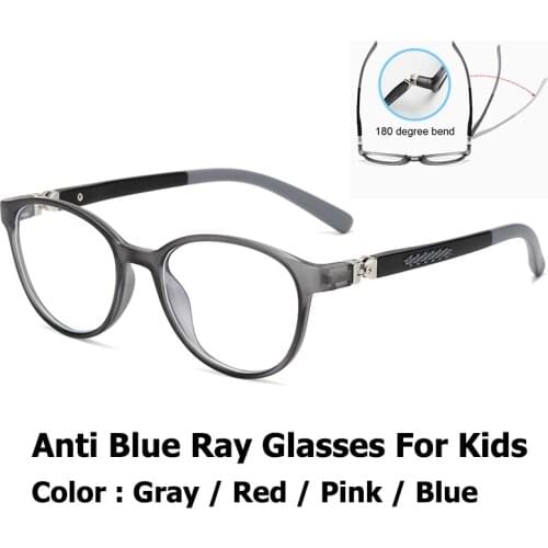 Computer Gaming TV Phone Glasses for Kids Boys Girls Blue Light Resistant Glasses Kids Students Round Frame Eyewear Anti Eyestra