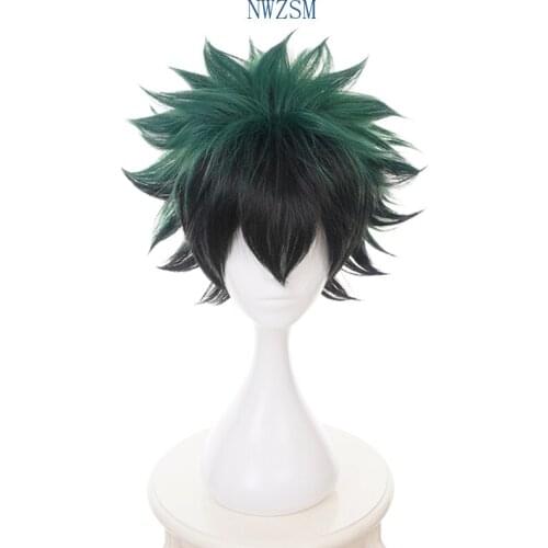 My Hero Academia Midoriya Izuku Green Black Short Wig Cosplay Costume Boku no Hero Academia Heat Resistant Hair Men Women Wigs
