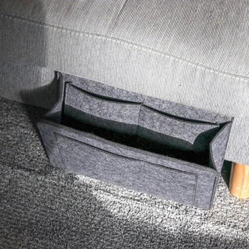 Creative felt bedside hanging bag student dormitory bedside table multifunctional computer storage bag bed sofa supplies storage
