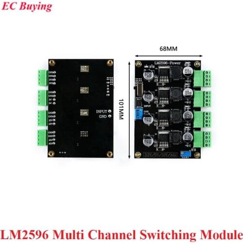 LM2596 Multi Channel Switching Power Supply Module DC-DC 3.3V/5V/12V/ADJ Adjustable Voltage Output DC Step Down Buck Board