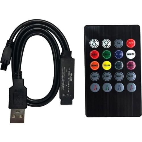 USB RGB Controller DC5V Music Controller Mini 20Keys IR Remote Control 6A for DC5V 5050 3528 RGB Strip Light