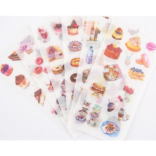6Sheets/Set Dessert House Creative Decoration Scrapbooking Stickers Transparent PVC Stationery Planner Stickers