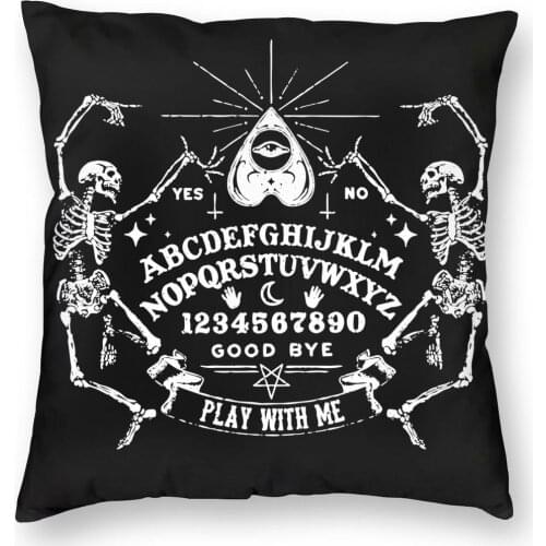 Play With Me Ouija Board Pillowcover Decoration Occult Cushions Throw Pillow for Sofa Polyester Double-sided Printing Unique