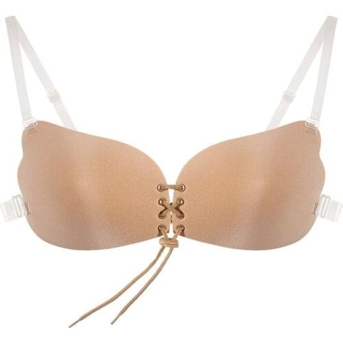 Invisible Bra Push Up Silicone Bra for Wedding Dress Magic Bra with Transparent Straps Backless Bralette Lingerie Top Plus Size