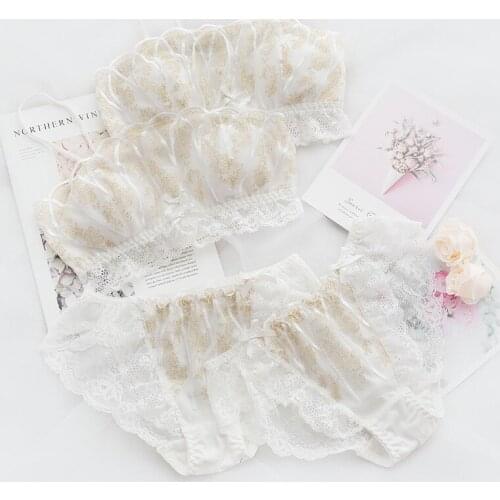 New French-Style Sexy Wireless Deep V Push Up Bralette and Seamless Panty Set Bra Set UnderwearS Women 's Lingerie Set