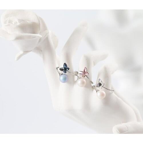 LANFLORA new fashion animal crystal ring women open ring for birthday party gift foreign trade bulk wholesale ring