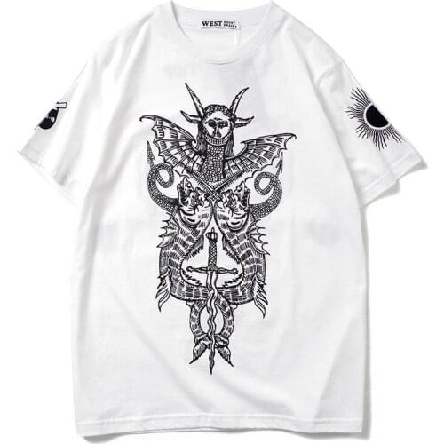 2020 New Arrival Brand Clothing O-neck Knitted Print T Shirt Hip Hop Pure Cotton Short Sleeve T-shirt Head Top Fashion Sale