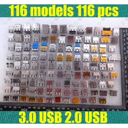 Wholesale 116models, 116pcs/lot Laptop 3.0 USB Female Jack Connector Sockect Free Shipping