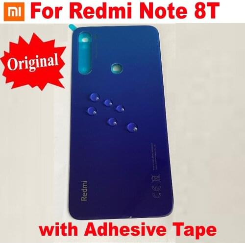 Original New For Xiaomi Redmi Note 8T Back Battery Cover Housing Door Glass Lid Rear Case Phone Shell with Adhesive Sticker