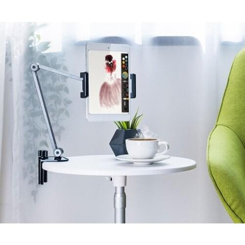 Tablet Stand Rotating Long Arm Mobile Phone Holder Height/Angle Adjustable Aluminium Alloy Tablet Mount for 4-13'' Phone Tablets