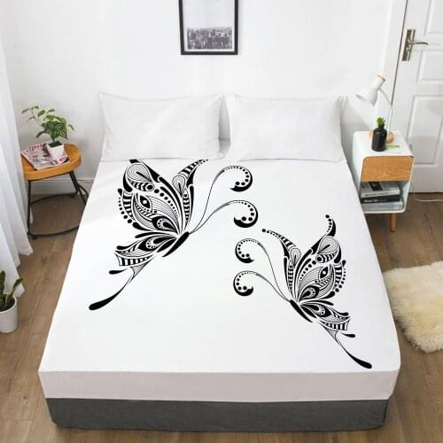 Fitted Sheets With Elastic Band Mattress Cover 3D HD Printed Bedsheet Bed Sheet Linens 160X200/90x200CM Size Bedding butterfly