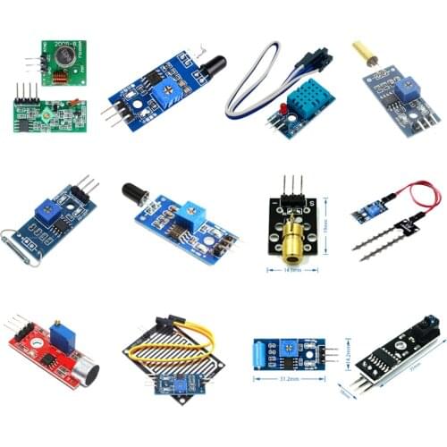 Raspberry pi 2 3 the sensor module package HC-SR04 501 DHT11 DS3231 KY-008 Sound Rain Soil sensor for arduino kit
