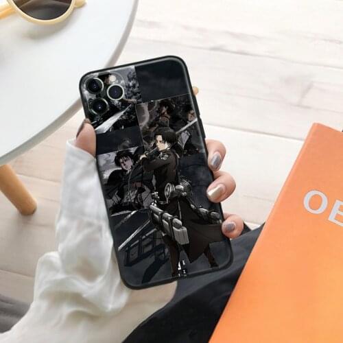 Levi Attack On Titan Season 4 silicone for iPhone Se 6 6s 7 8 Plus X XR XS 11 12 Mini Pro Max glass TPU phone case cover shell