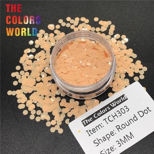 TCT-224 Round Dot Shape Solvent Resistant Matte Color 3MM Glitter Nail Art Decoration Nail Polish Gel Makeup Handwork Crafts DIY