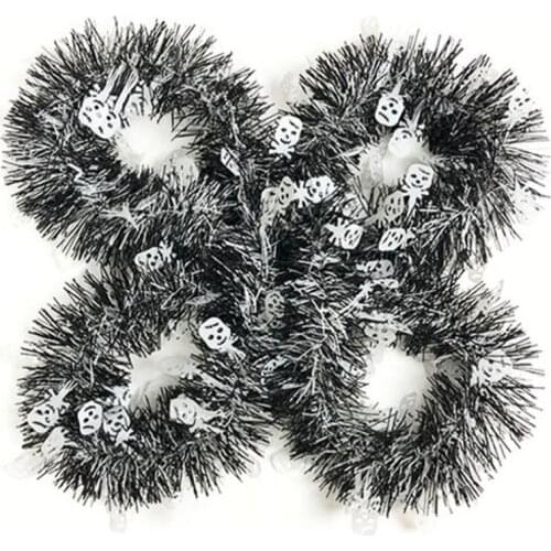 2M Halloween Decoration Festoon Garland Silver Witch Ribbon Pumpkin Orange Purple Ghost Bar Ornaments Halloween Party Supplies