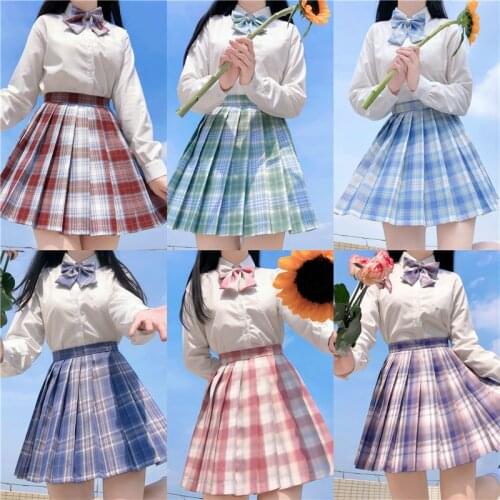 JK Uniform Women T Shirt Skirt Pleated Skirt Kawaii Anime Lolita Set Adult Cosplay Costume