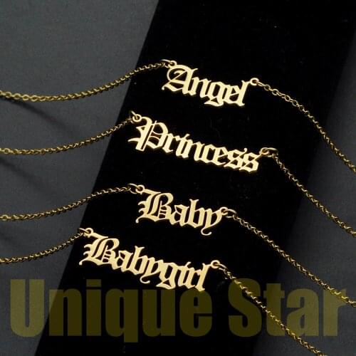 Vni and Mia Super Fashion Babygirl Jewelry Necklace For Women Wholesale 100% Stainless Steel Angel Baby Princess Necklaces