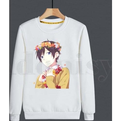 Japanese Horimiya Hori San To Miyamura Kun Anime Hoodies Sweatshirt Print Trend Mens Clothes Hip-Hop Male Crewneck Hoodies Men