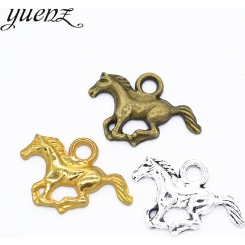 YuenZ 20pcs Antique silver color charms metal animal horse pendant diy jewelry necklace 21*15mm D9303