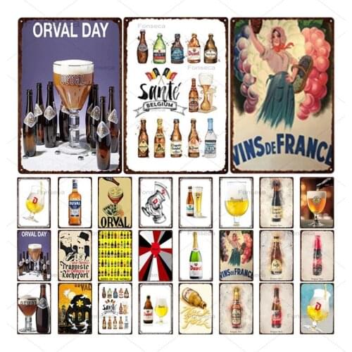 Beers Of The Word Orval Metal Signs Vintage Bar Pub Decoration Wine Iron Painting Home Kitchen Restaurant Wall Art Tin Plates