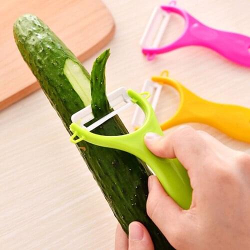 1pcs Ceramic Peel Knife Kitchen Gadgets Multifunctional Fruit Vegetables Tool U-shaped Peeler Color In Random